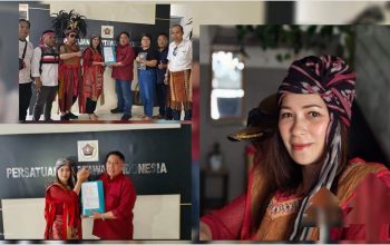 Calon Ketua PWI Sulut Perempuan Pertama, Sintya Bojoh Daftarkan Diri Dengan Busana Adat Kabasaran