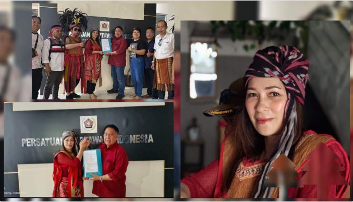 Calon Ketua PWI Sulut Perempuan Pertama, Sintya Bojoh Daftarkan Diri Dengan Busana Adat Kabasaran