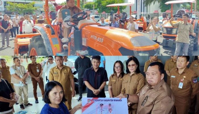 Bupati Robby Dondokambey Serahkan Alsintan dan Bantuan Bencana Kebakaran di Minahasa‎‎